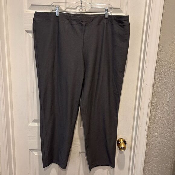 Eileen Fisher Pants 3X Plus Washable Stretch Crepe‎ Slim Ankle Mid Rise Gray - Picture 1 of 8